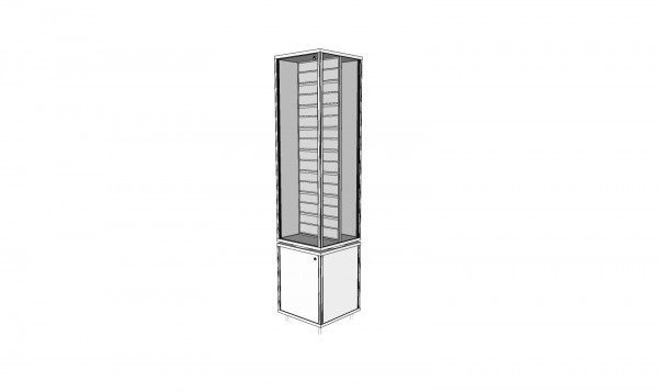 Vitrine mit Lamellenwand DRM41184LW - 41,7 x 41,7 x 184,6 cm