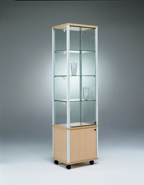 Showcase with cabinet QM5353 - 53 x 53 x 183 cm (LxDxH)