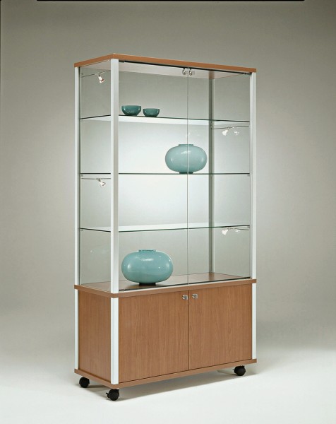 Showcase with cabinet QM9953 - 99 x 53 x 183 cm (LxDxH)