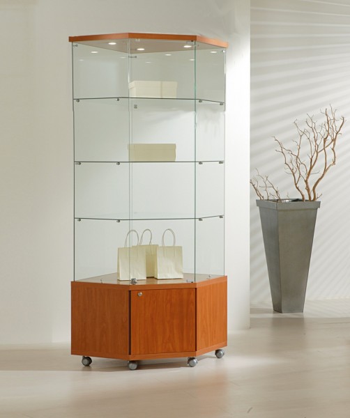 Eck-Vitrine mit Unterschrank SV6868M - 80 x 40 x 180 cm